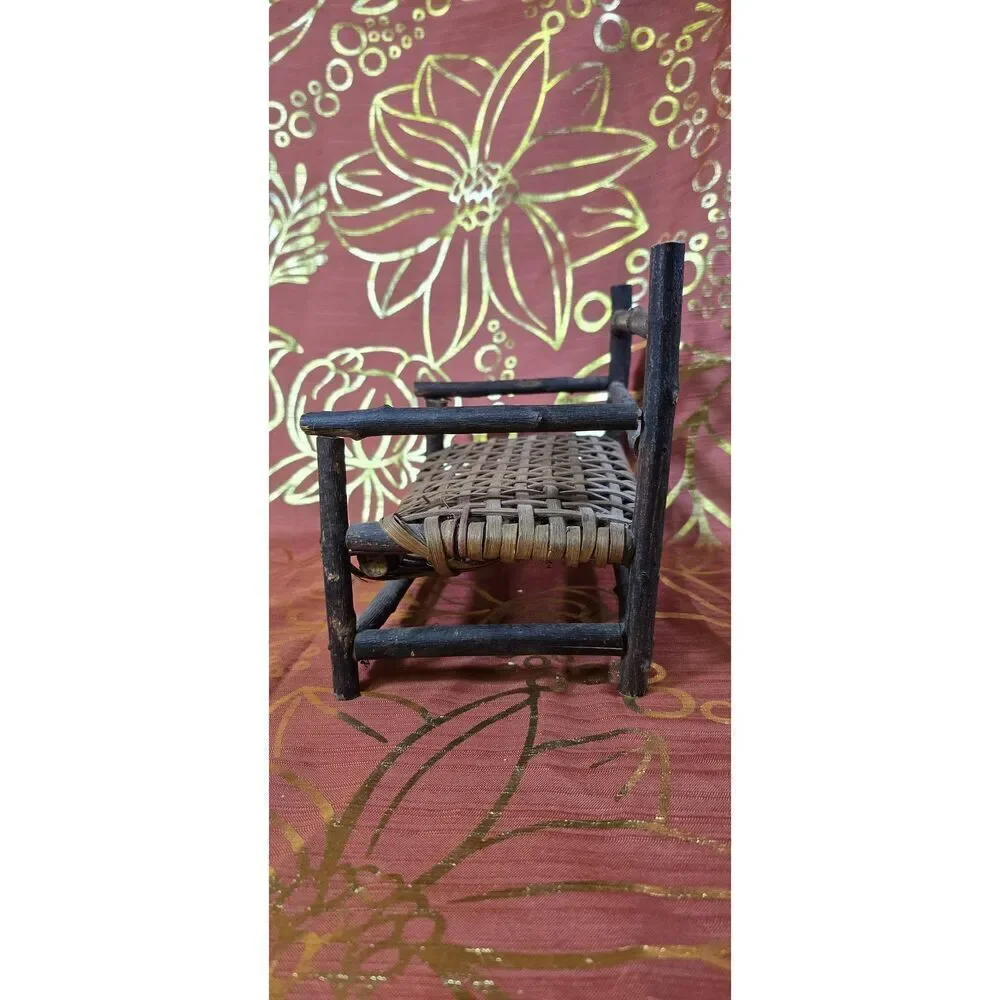 Twig Bench Settee Rustic Adirondack Primitive  Doll Camp Furniture Folkart